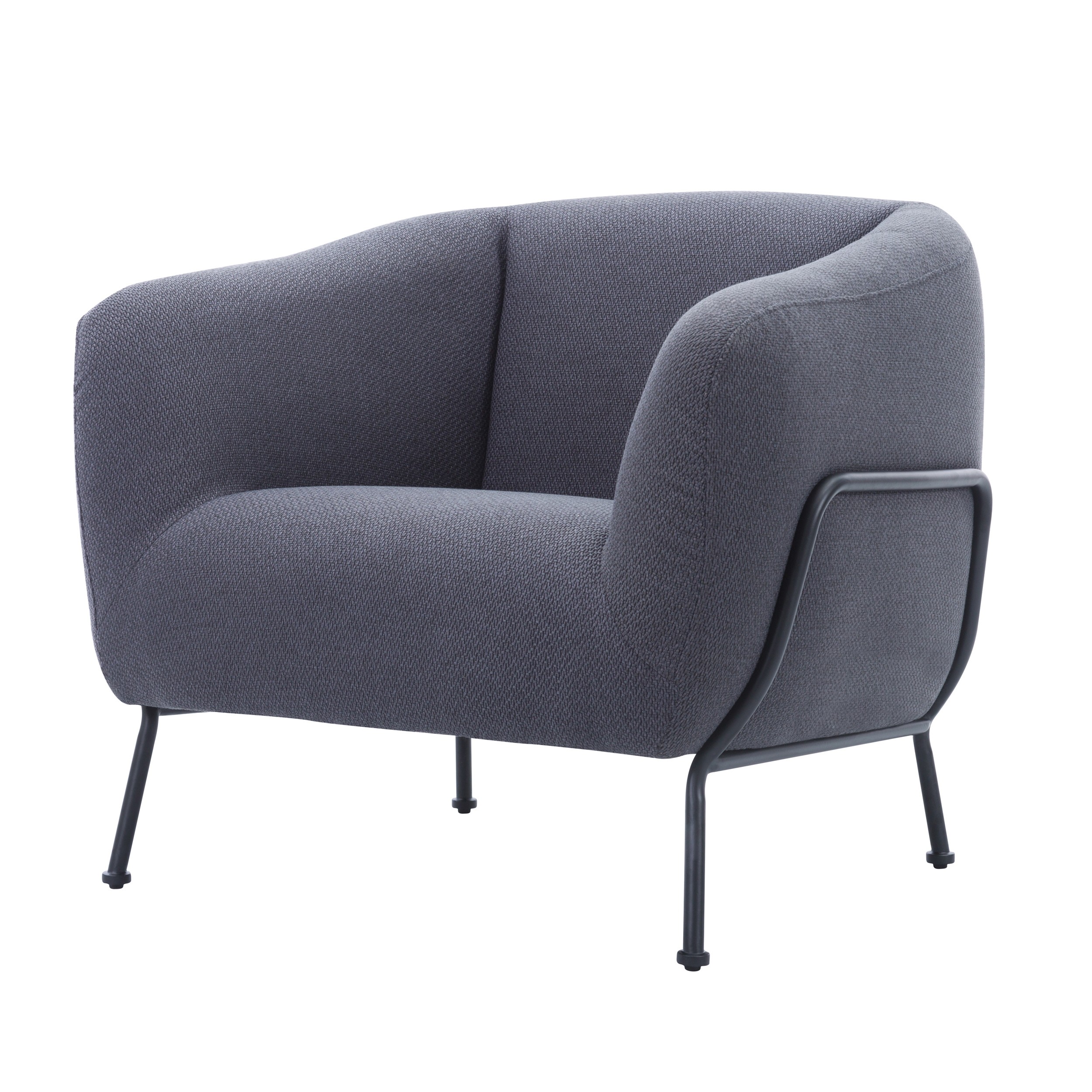 Fauteuil Pluto En Tissu Gris Anthracite