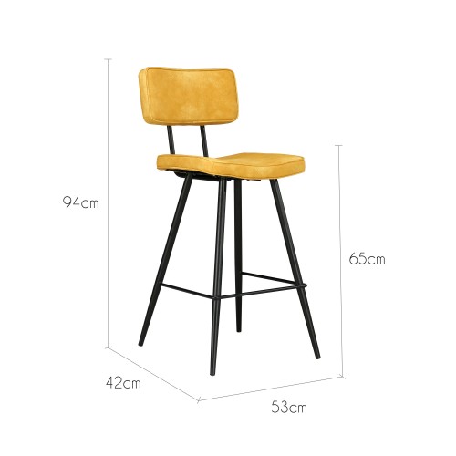 Chaise de bar Texas jaune (lot de2) achetez les chaises de bar Texas