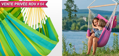 Chaise hamac Bora Bora verte et set de fixation
