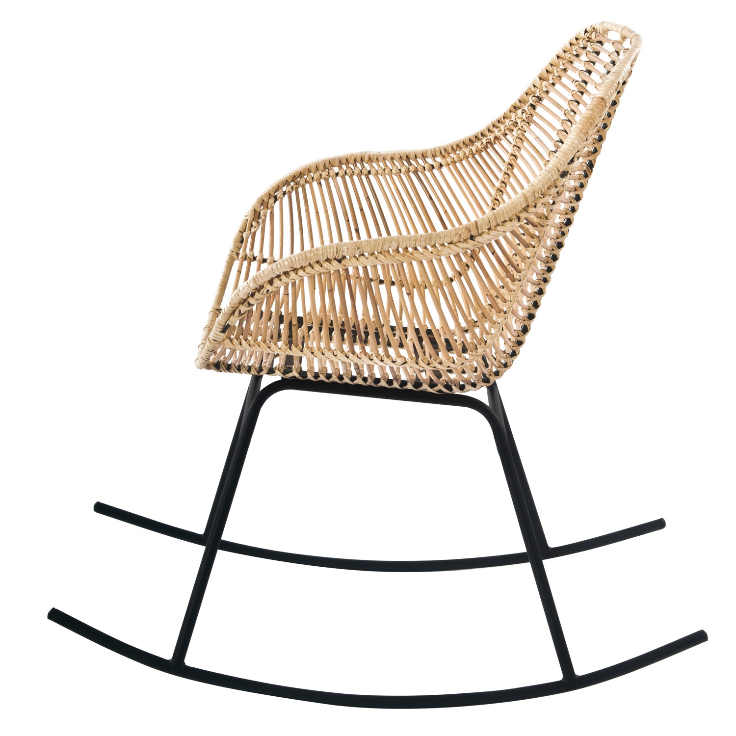Rockingchair Pakur en rotin naturel