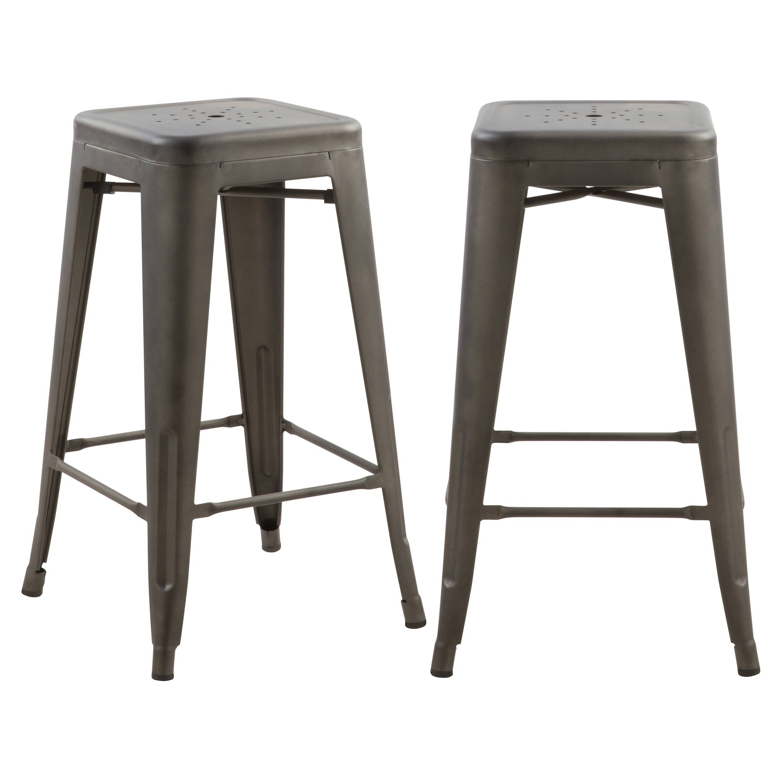 Tabouret de bar mi hauteur Indus gris mat 66cm (lot de 2) Tabouret de bar mi hauteur Indus gris mat 66cm (lot de 2)