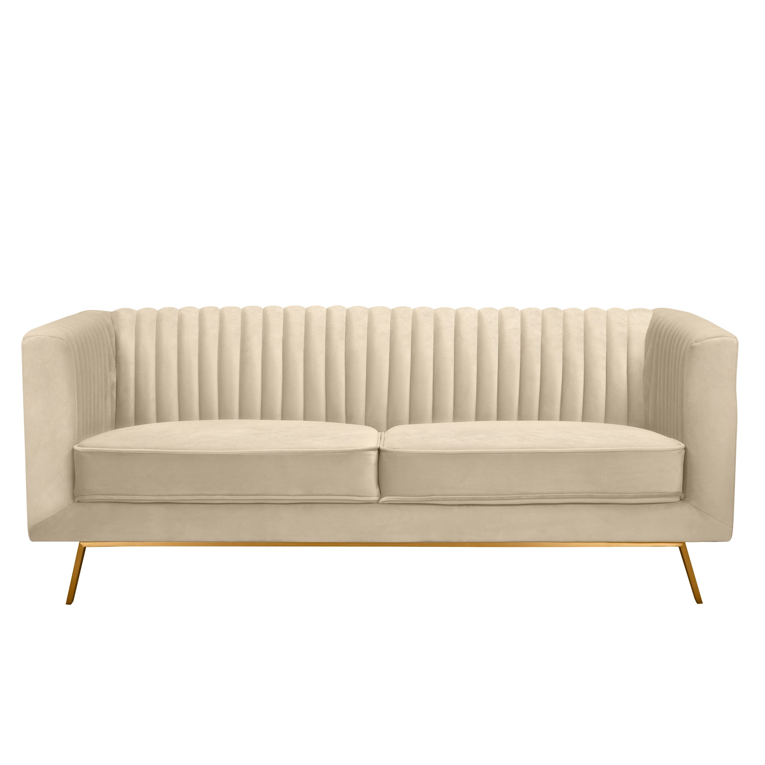 Canapé Gatsby 2 places en velours beige