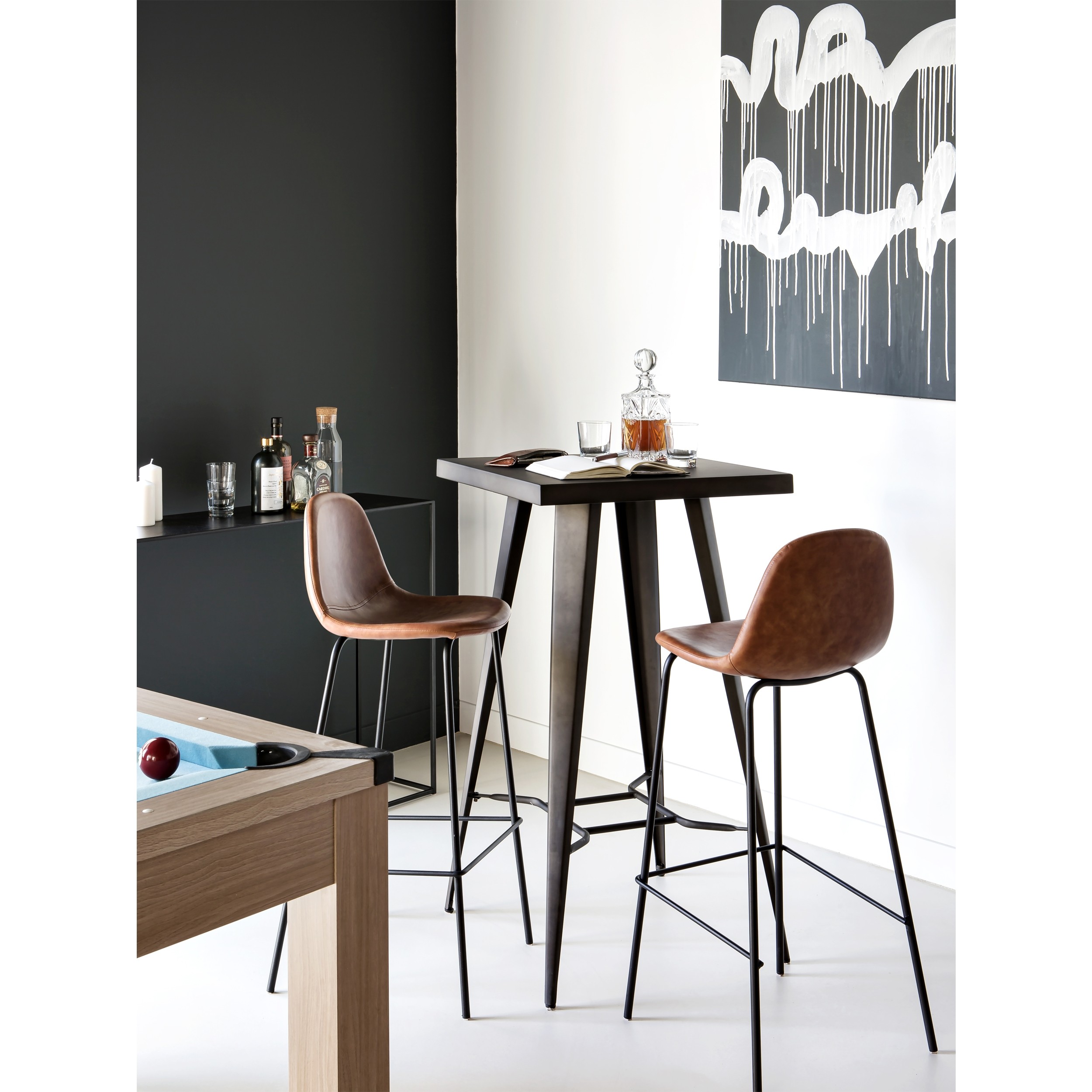 Chaise de bar Henrik camel 75 cm (lot de 2)