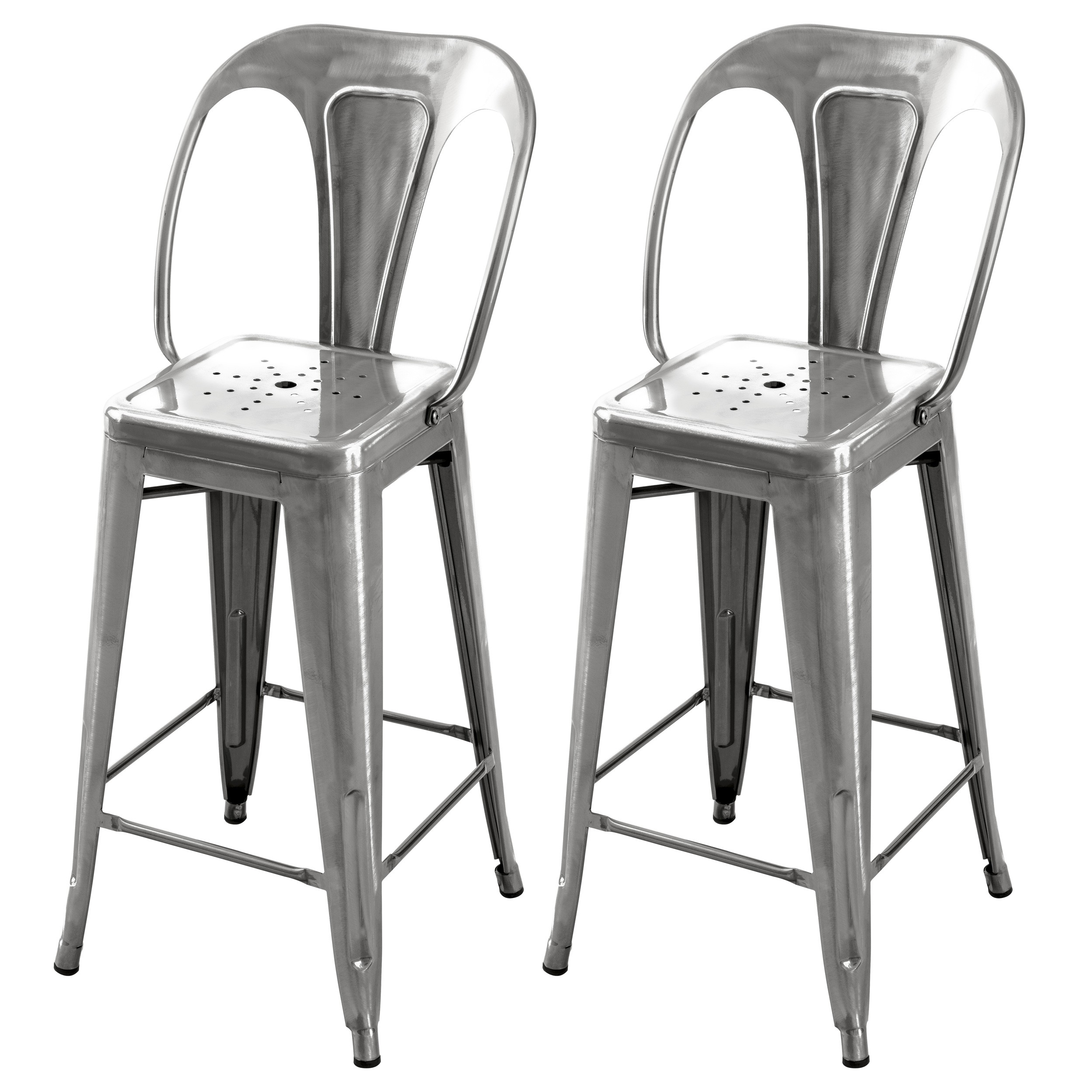 Rendez vous d/éco Chaise de Bar mi-Hauteur Indus Rose 66 cm Lot de 2