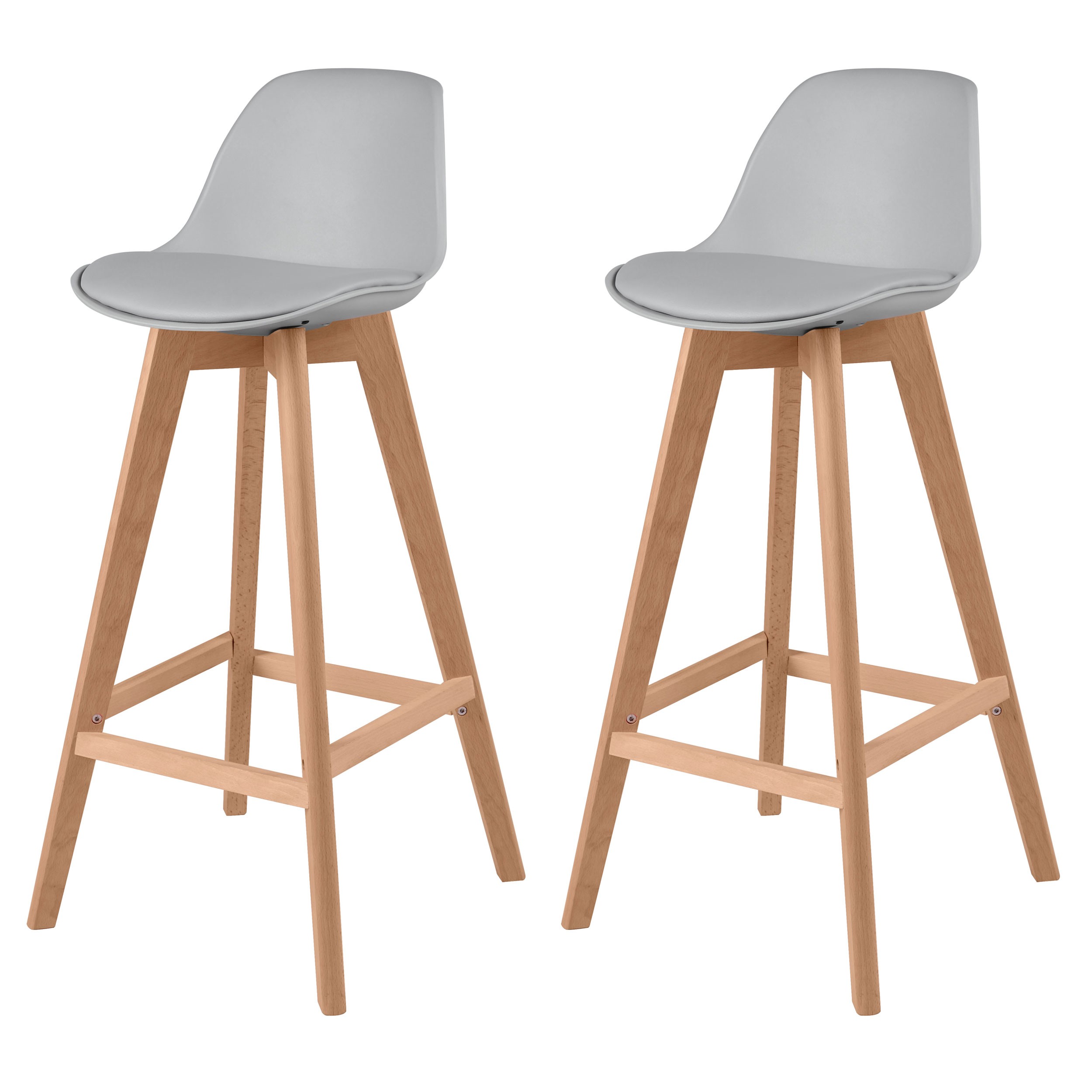Chaise de bar Skandi grise (lot de 2) commandez un lot de 2 chaises