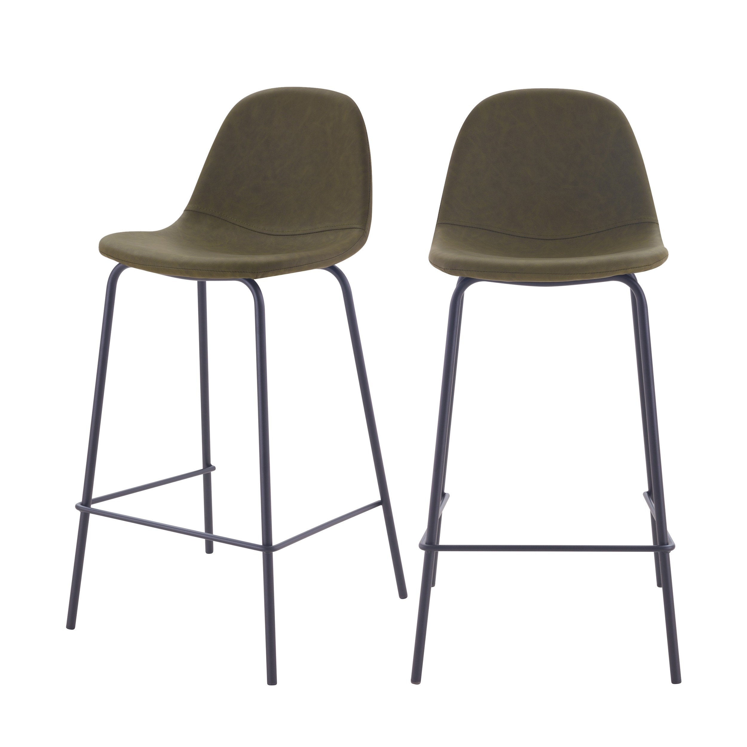 Chaise de bar mi-hauteur Henrik vert kaki 5 cm (lot de 5) Chaise de bar mi-hauteur Henrik vert kaki 5 cm (lot de 5)