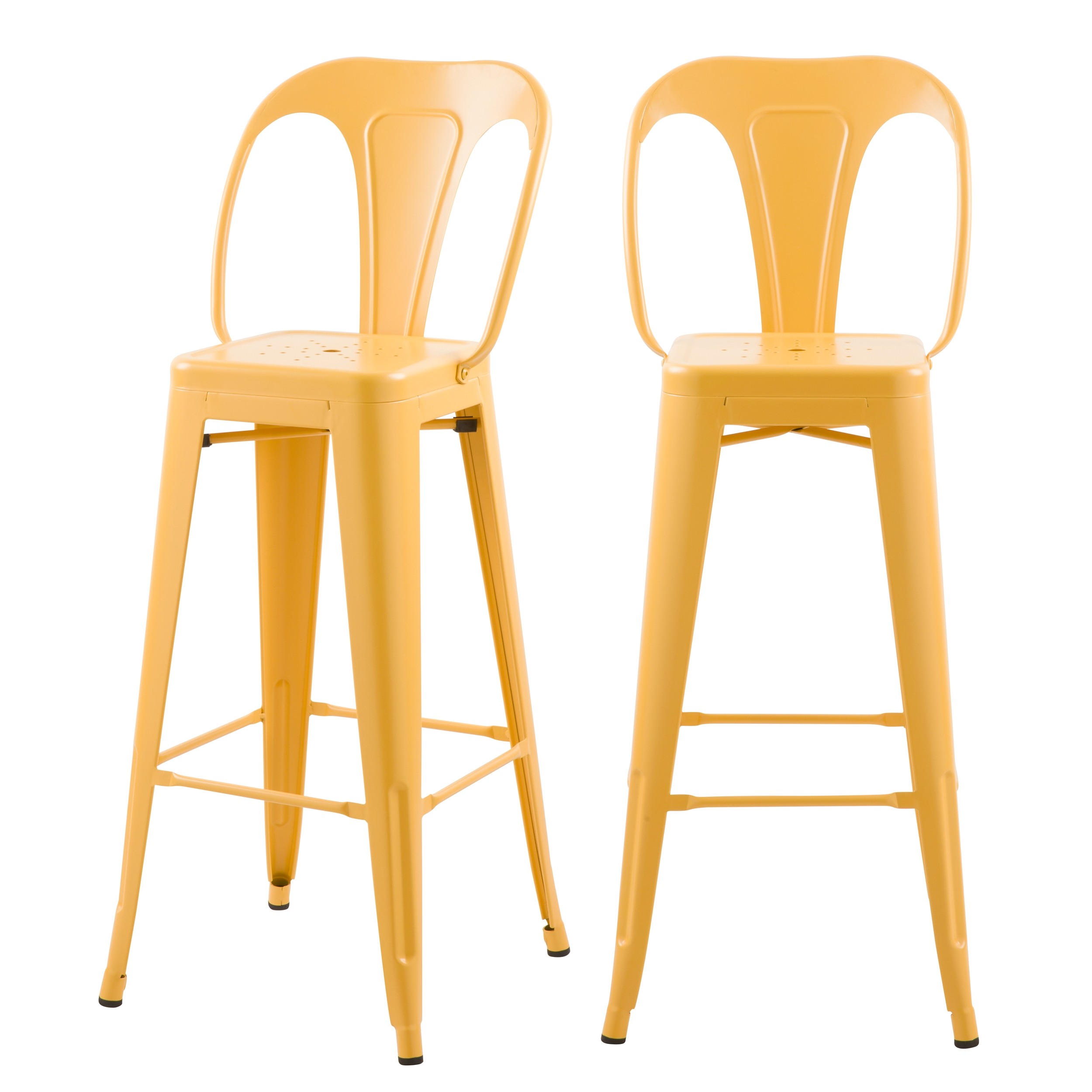 Chaises de bar Indus jaune mat 76 cm (lot de 2)