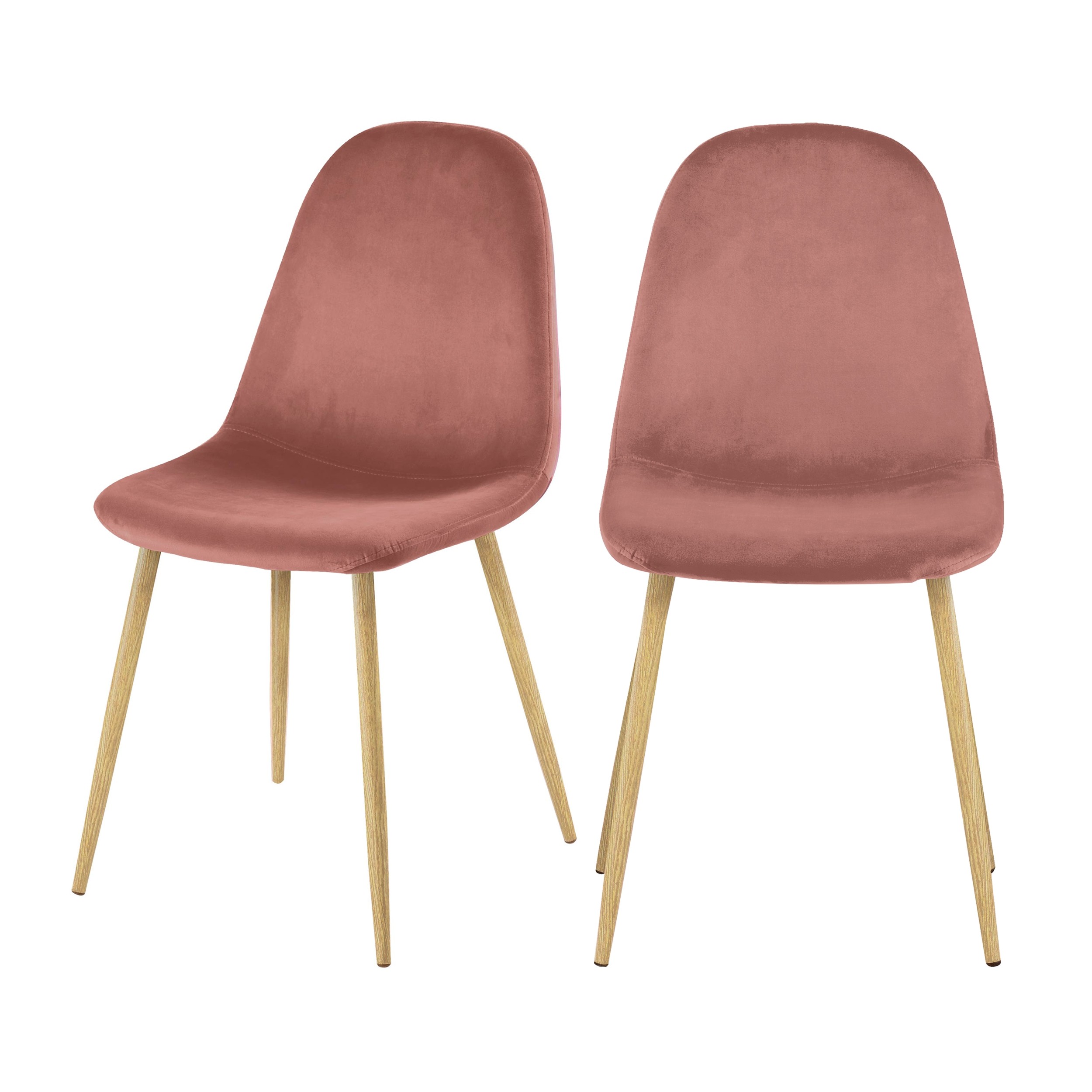chaise velour rose
