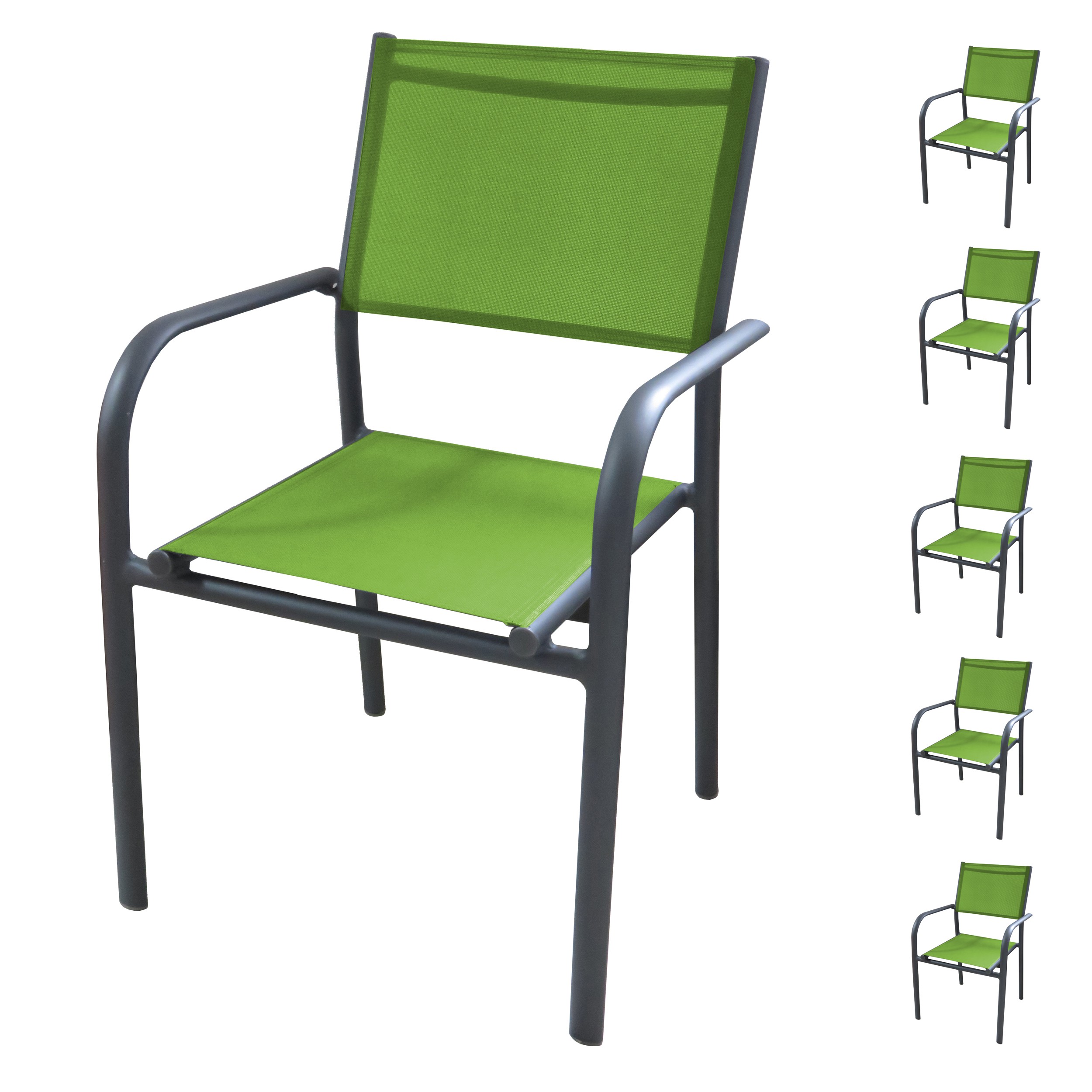 Fauteuil de jardin Cancun vert (lot de 6)  commandez nos fauteuils de