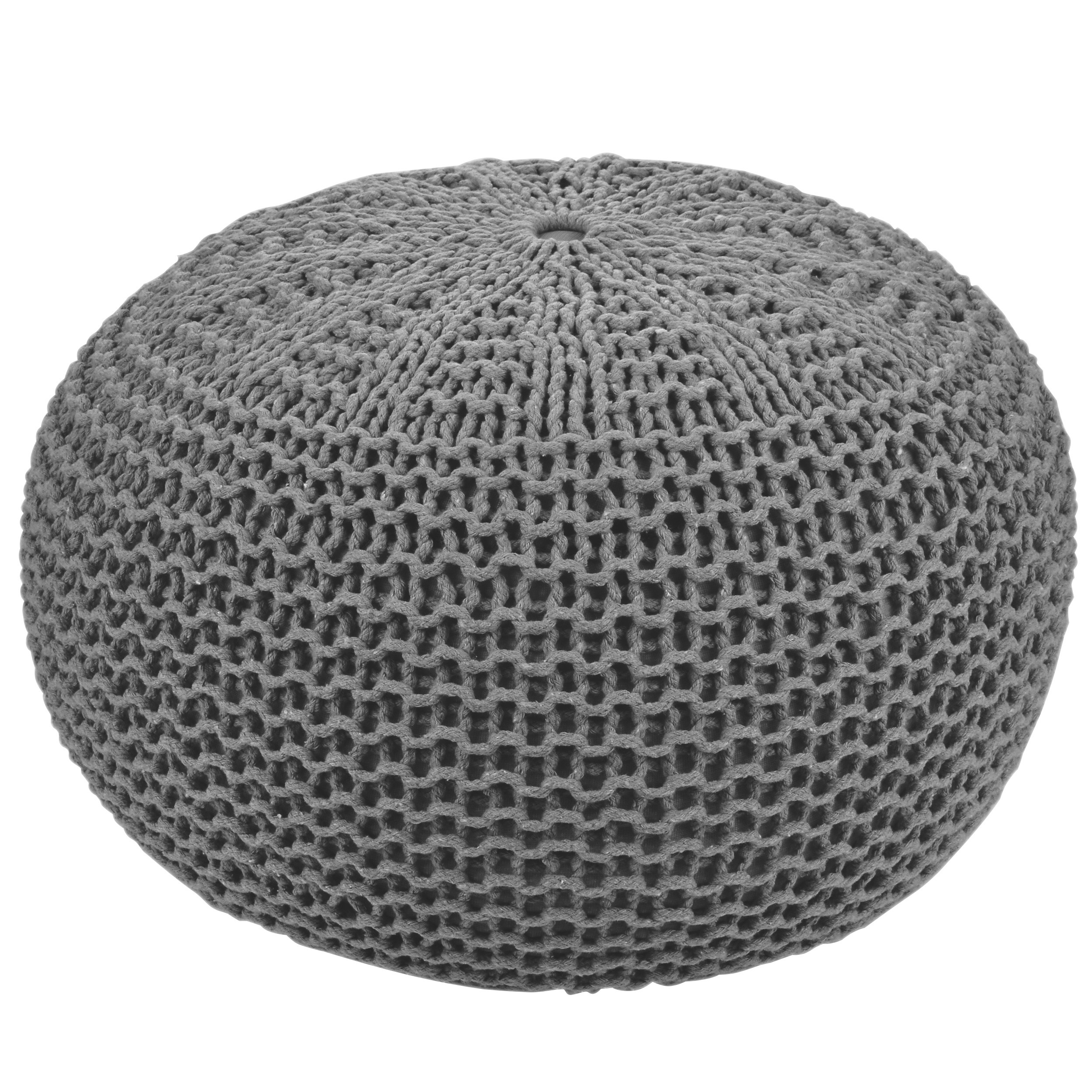 Pouf tricot Elsa gris clair achetez nos poufs tricots Elsa gris clair