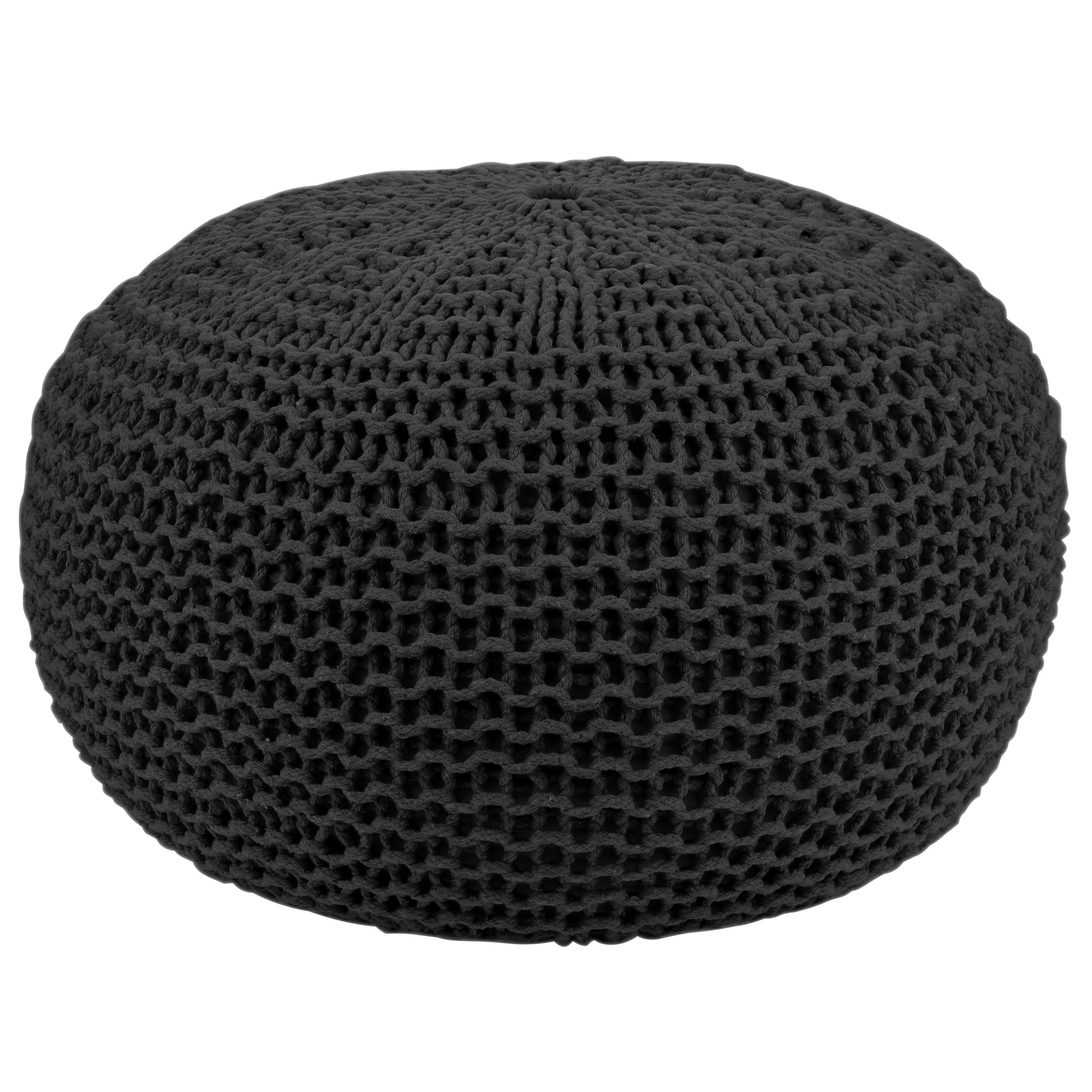 Pouf tricot Elsa gris foncé commandez nos poufs tricots Elsa gris