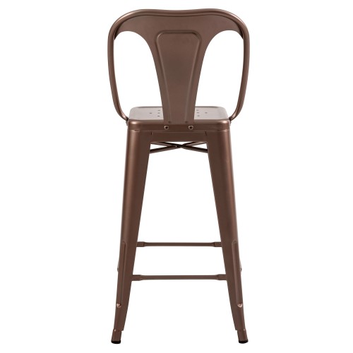 Chaise de bar mi hauteur Indus cuivre 66 cm (lot de 2) Chaise de bar mi hauteur Indus cuivre 66 cm (lot de 2)