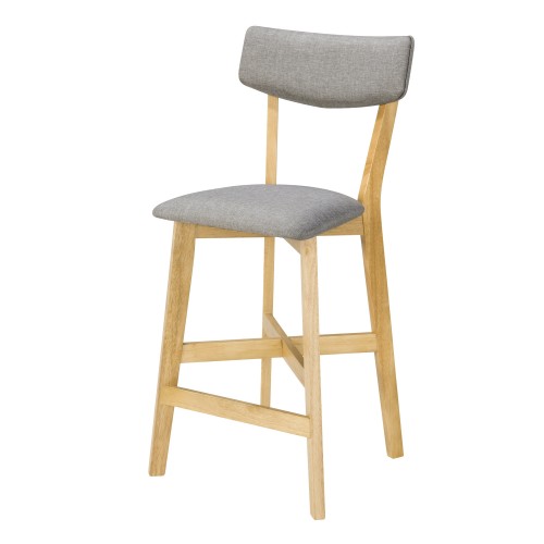 Chaise de bar mi hauteur Elmer grise en bois clair 68 cm (lot de 2) Chaise de bar mi hauteur Elmer grise en bois clair 68 cm (lot de 2)