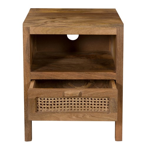 table de chevet cannage tiki