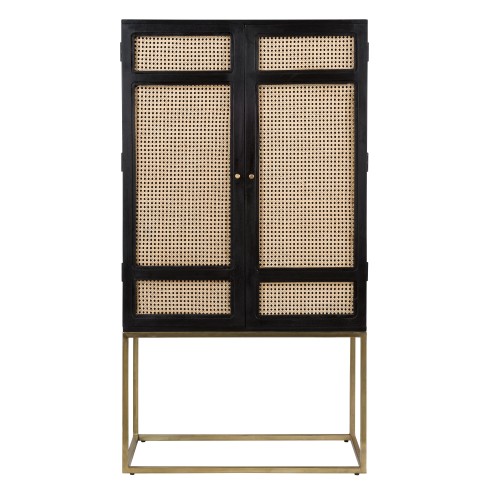 Armoire Shellona Noire En Cannage