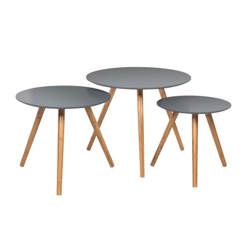 Table Basse Ronde Liv Grise Lot De 3 Decouvrez Les Tables