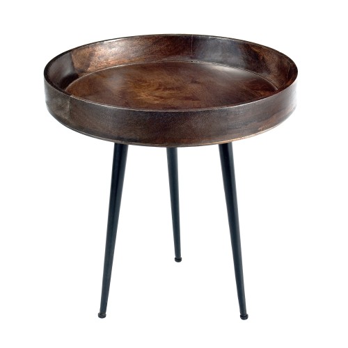 Table Basse Ronde Chiba Bois Fonce Achetez Les Tables Basses