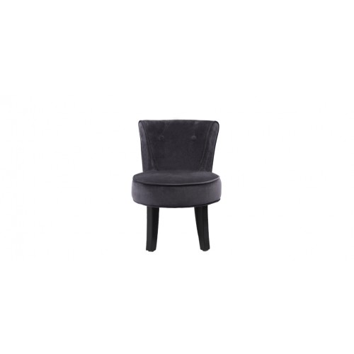 Petit Fauteuil Crapaud Velours Gris