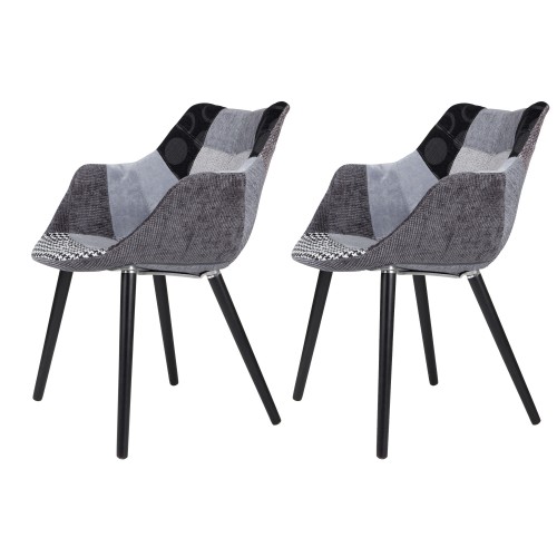 Fauteuil Patchwork Gris Twelve Lot De 2 Zuiver